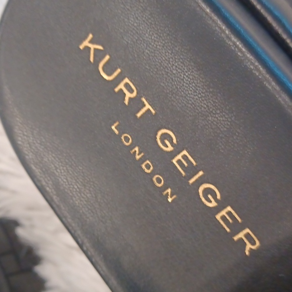 Kurt Geiger Rainbow Rhinestone Gem Crystal Leather Quilted Slip On Sandal New - Picture 12 of 15